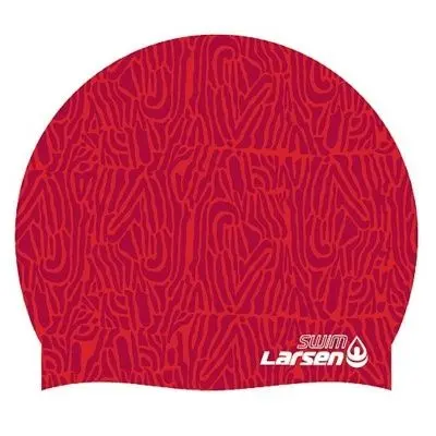 картинка Шапочка для плавания Larsen SC(CY) черный/красный 